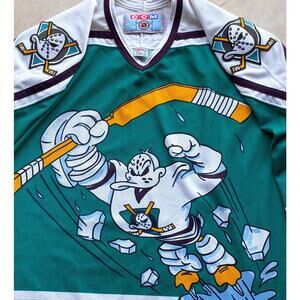Anaheim Mighty Ducks 90s CCM WILD WING jersey 2XL green 3rd alt NHL vintage